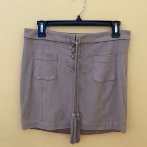 Dolce Vita faux suede skirt with tassel lace up
